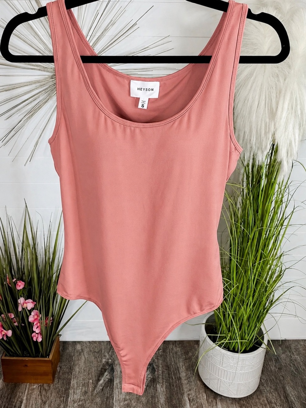 Light Pink Scoop Neck Bodysuit Tank